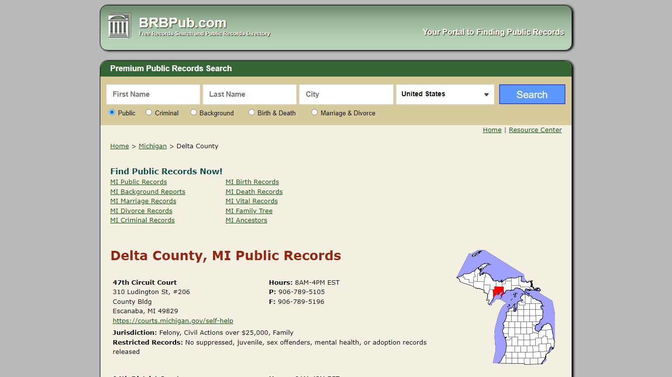 Delta County Public Records | Search Michigan Government ...